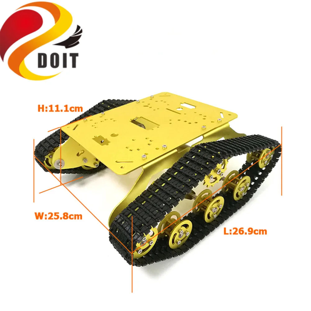 SZDOIT набор металла 7 DOF робот комплект платформы 7 осевой металлический Роботизированный рычаг с TS300 амортизирующий бак шасси сервоприводные двигатели DIY