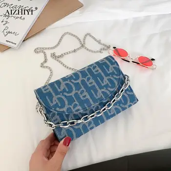 

Chic Fashion Letters Print Crossbody Bag Women Comfortable Leisure Fashionable Small Chain Flap Shoulder PU Handbag