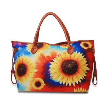 

Fashion Sunflowers Printing Handbag Shoulder Satchel Women Tote Top Handle Bag