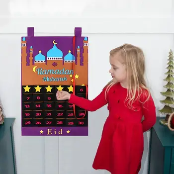 

OurWarm EID Mubarak Ramadan Kareem Decorations Felt Calendar Hanging Pendants Banner Candy Box Muslim Islam Eid Party Supplies