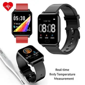 

Bluetooth Smart Watch Body Temperature Heart Rate Monitor Calls Reminder Sport Wristwatch for Android iOS Cell Phones