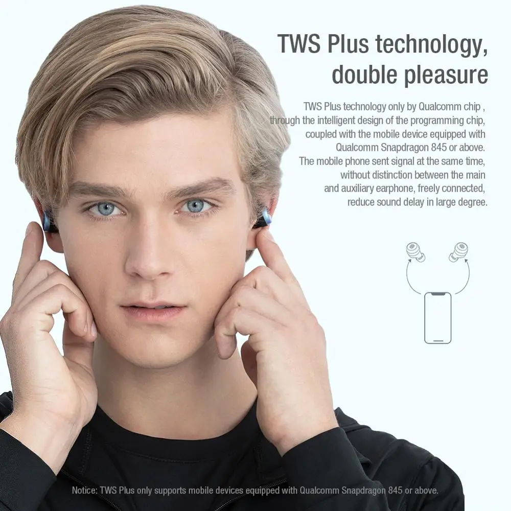 Nillkin True Wireless наушники GO TW004 гарнитура Bluetooth 5 0 с микрофоном CVC шумоподавление IPX5
