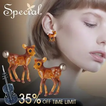 

Special S925 needle fairy tale sen is the new fairyland 2019 lost by a deer ear stud girl S2208E