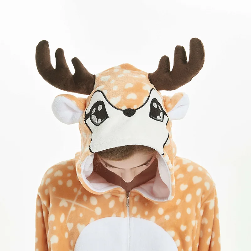 

couples matchingPajamas cartoon animal one piece pajamas Pegasus Unicorn kigurumi autumn and winter coral flannel couple pajamas