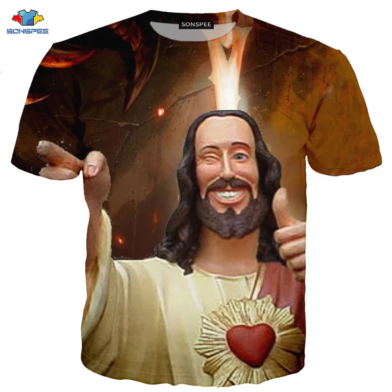 

SONSPEE New 3D TV Series Cosplay Mr. Bean T-Shirt Fraternity Christian Jesus T-Shirt Street Funny Anime Man Shirt Christmas Top