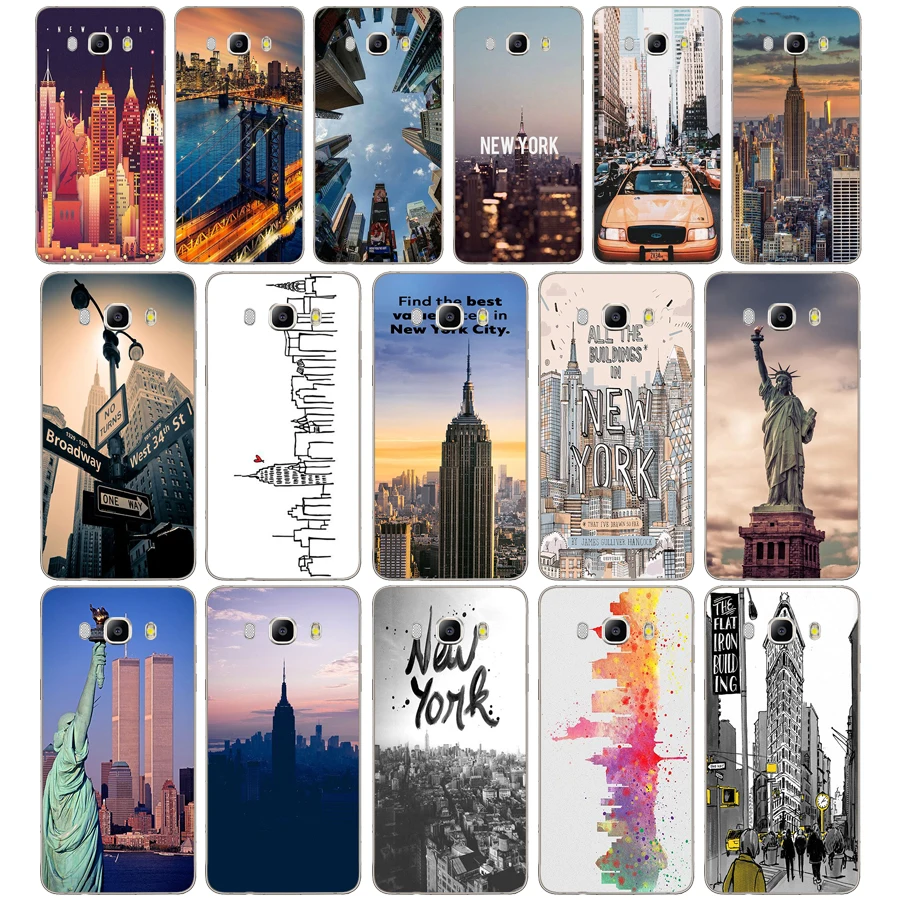 

175DD New York City Soft Silicone Case Cover for Samsung Galaxy a3 a5 2017 A6 A8 2018 j3 j5 j7 2016 2017