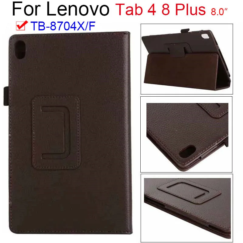 Флип чехол для Lenovo Tab 4 8 Plus TB 8704 из искусственной кожи с зернистой текстурой флип