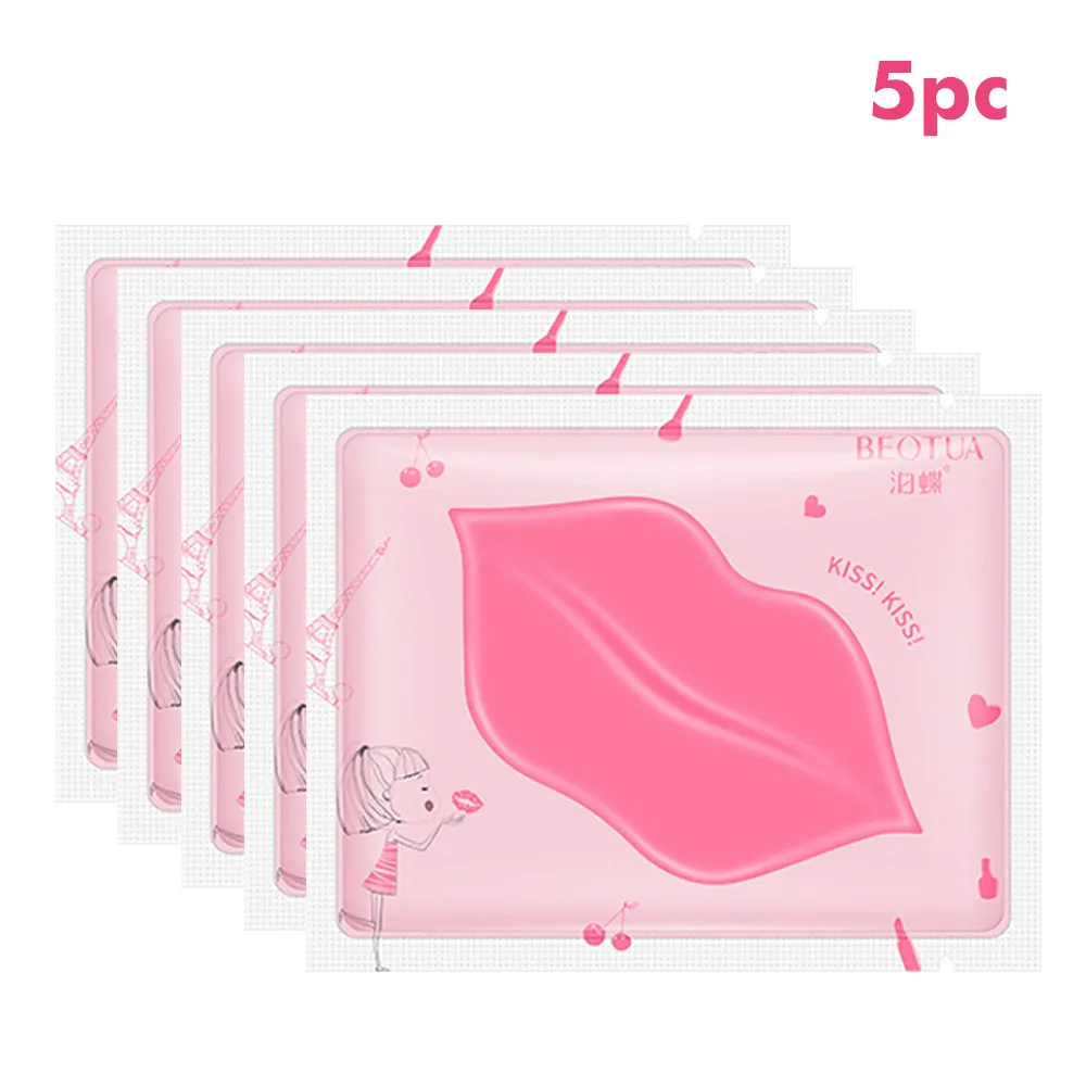 5pcs Для ухода за губами гелевая маска 1/3/5 шт., так же увлажняет кожу удаления линий ремонт дефектов осветлить линию губ коллагеновая маска для губ Цвет для увлажнения - Цвет: 5pcs