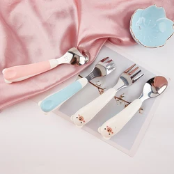 1pc Baby Tableware Set Infant Food Feeding Spoon Fork 304 Stainless Steel BPA Free Toddler Cartoon Dinnerware Cutlery Gifts