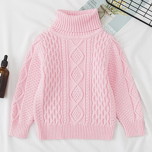 Осенние свитера для маленьких мальчиков и девочек детские свитера Зимний вязаный свитер для мальчиков пуловер для девочек, свитер зимняя одежда для мальчиков и девочек возрастом от 1 года до 7 лет - Цвет: 18006 pink