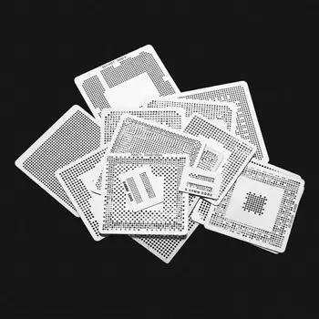 

130pcs BGA Reball Reballing Rework Net Universal Stencils Directly Heat Kits