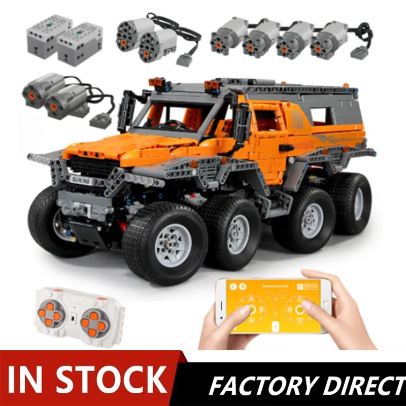 

13088 Technic Series Avtoros Shaman 8x8 Siberia Off-road Vehicle APP Remote Control car Model Building Block Bricks Boy Gifts
