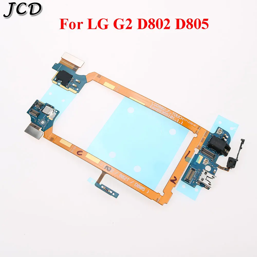 JCD For LG G2 D802 Dock connector charger port USB flex cable Headphone Jack Microphone Power on off Button D802 USB cable