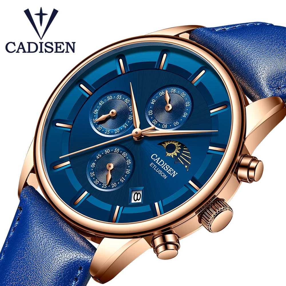 CADISEN мужские часы лучший бренд класса люкс мужские военные часы Спортивные кварцевые наручные часы водонепроницаемые кожаные мужские часы Reloj Hombre