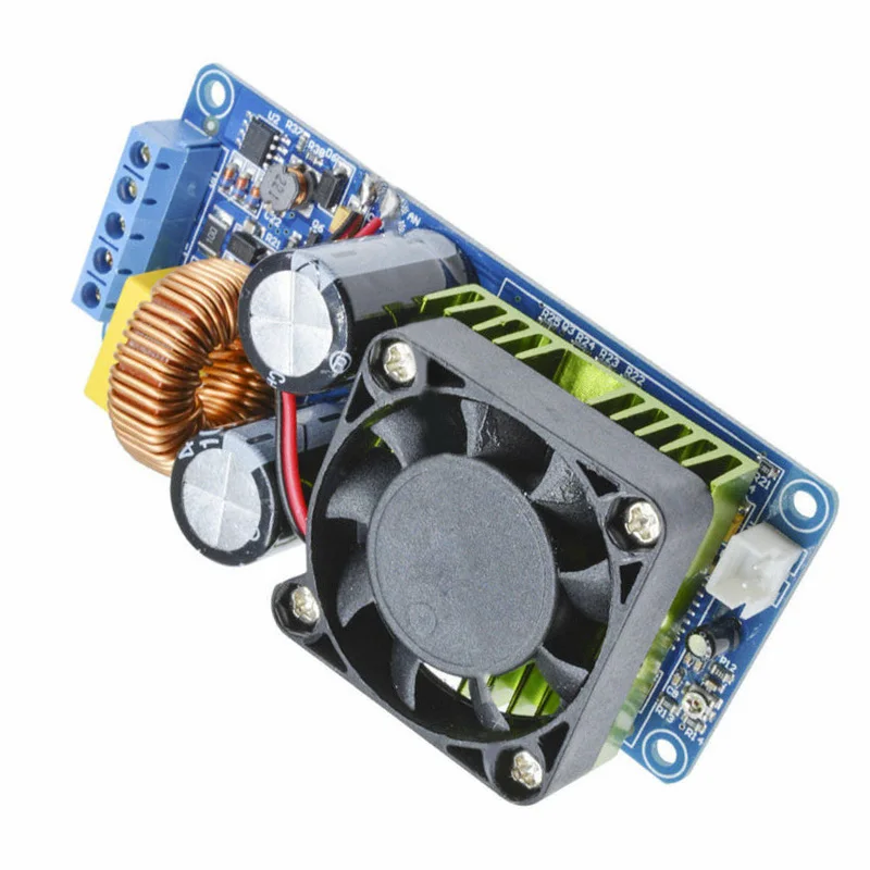 90dB IRS2092S 500W модуль цифрового усилителя+ вентилятор, рекомендованный 4-8 Ω/10-18 дюймов динамик питания+/-65 в