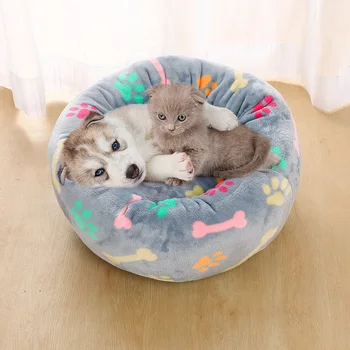 

Soft Round Cat Bed Sofa House Long Plush Best Pet Dog Bed Dogs Basket Pet Products Cushion Cat Pet Bed Mat Cat House Animal Sofa