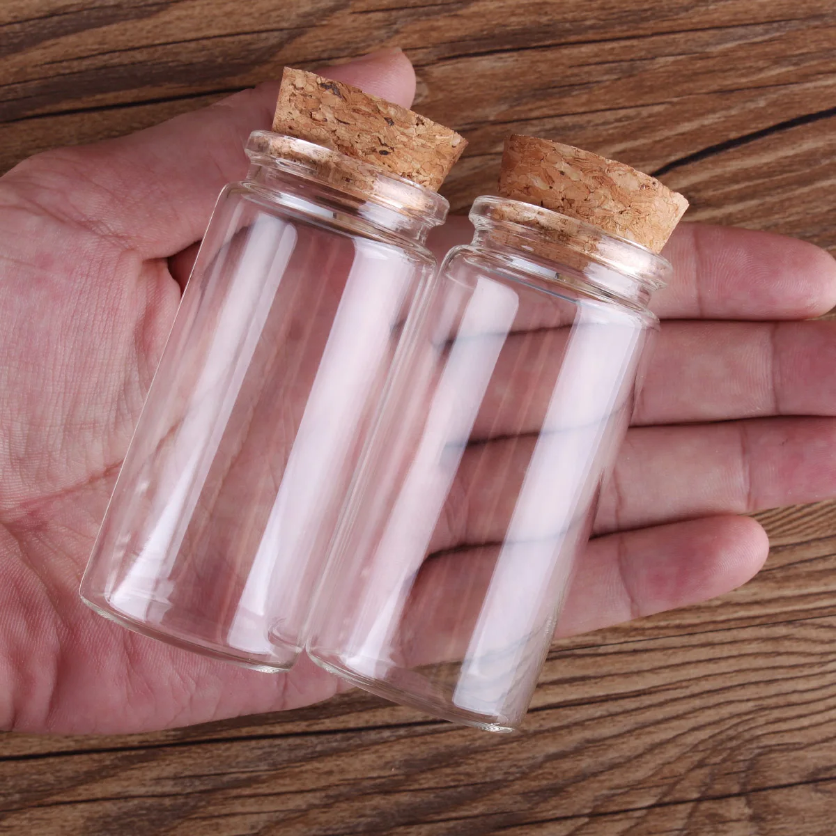 12/24 Pieces 20ml-150ml Glass Bottles With Cork Spice Candy Jars Container 9 Sizes U-pick glass bottles