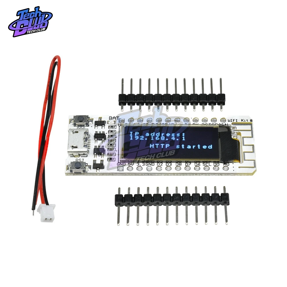Макетная плата с OLED дисплеем 0 91 дюйма ESP8266 Wifi Kit8 для Arduino NodeMCU 128X32 белый CP2104 умного