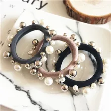 Трёхштатное Южно-корейское жемчужное кольцо для волос, повязка на голову в Корейском стиле для завязывания волос, резиновая повязка на голову, аксессуары