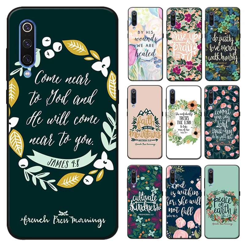 For xiaomi mi 10 pro 9 9t se 8 pocophone f1 mix 3 Soft silicone Phone Case Bible verse Philippians Jesus |
