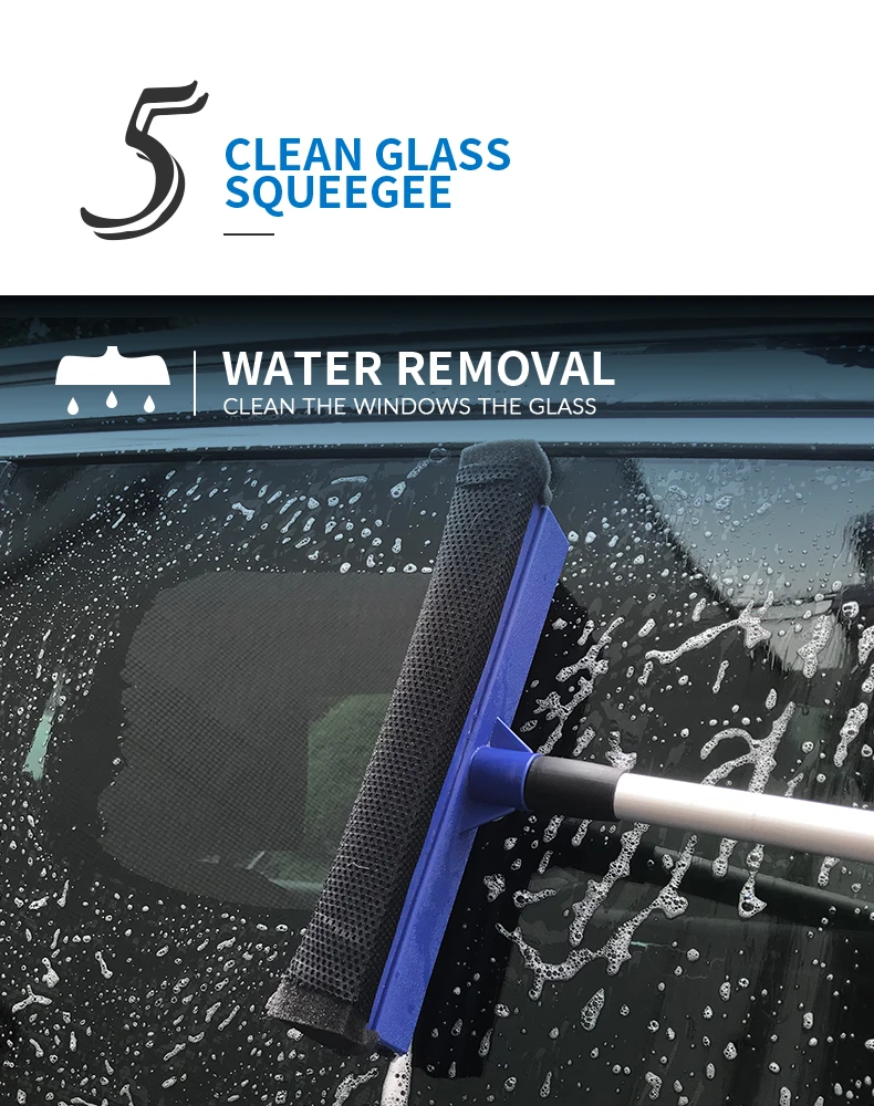 Car Wash Brush Cleaning Mop Chenille Broom Water Flow Windows Squeegee Telescoping Handle Foam Bottle Car Accessories Xammep