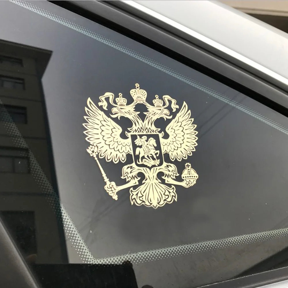 

Coat of Arms of Russia Nickel Metal Car Styling Laptop Sticker Car Stickers Decals Russian Federation Eagle Emblem