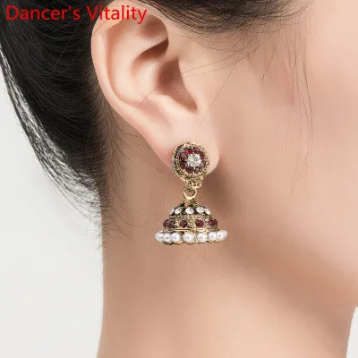 Only Eardrop as Phot Индийские танцевальные стразы, браслеты, серьги-капли для живота, Восточные Танцевальные соревнования, серьги для выступлений, аксессуары, украшения - Цвет: Only Eardrop as Phot