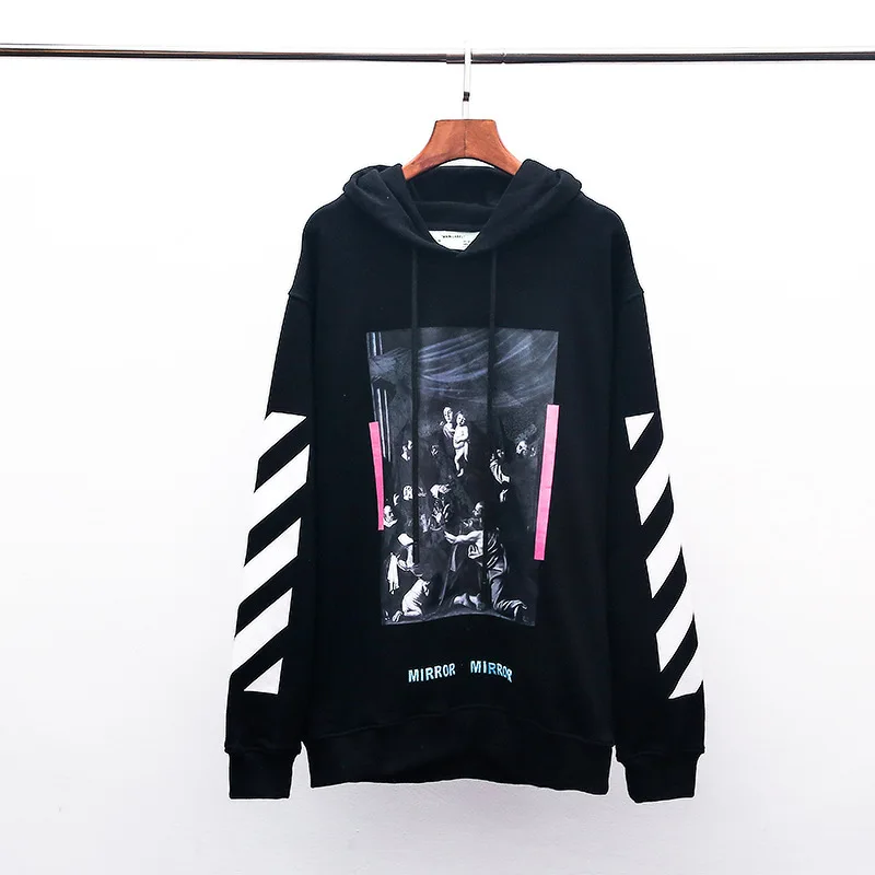 19SS OFF-WHITE OW религиозная девственница толстовка с капюшоном, толстовка уличная хип хоп мужская одежда оптом