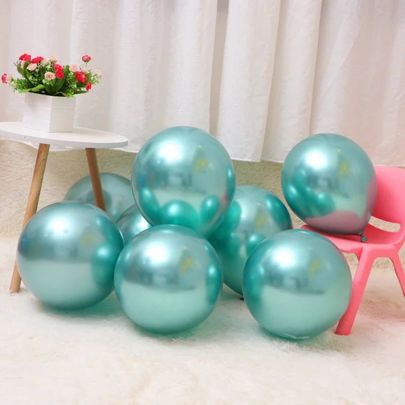 blue 200 шт. 10/12 дюймов хром шары из латекса цвета металлик надувные Globos воздушный шар с гелием День рождения украшения дети балон - Цвет: blue