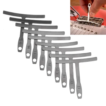 

9pcs Stainless Steel Guitar Understring Radius Gauge Fingerboard Setup Luthier Tools for Bridge Saddle Adjustments