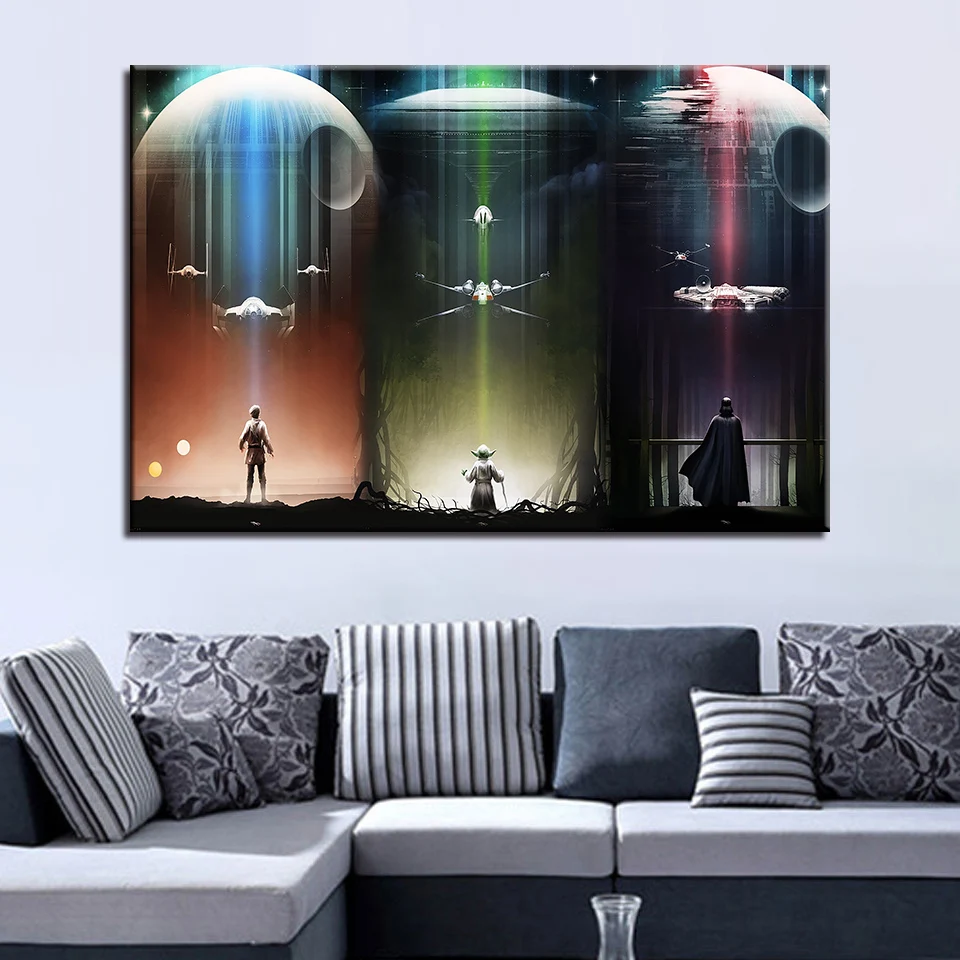 

Direct Selling Canvas Wall Art Frame Modular Pictures 1 Piece Star Wars Character HD Movie Print Painting For Bedroom Home Decor