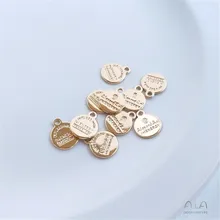 

14K package natural color details English alphabet round label small elevator
