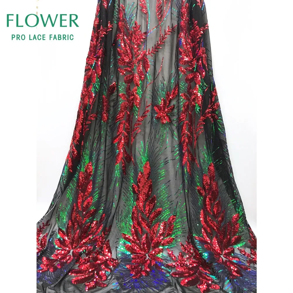 Специальный дизайн ослепительный цветок блестки тюлевые ткани нигерийский, индийский блестками гипюр талевая кружевная ткань для вечернее платье материал