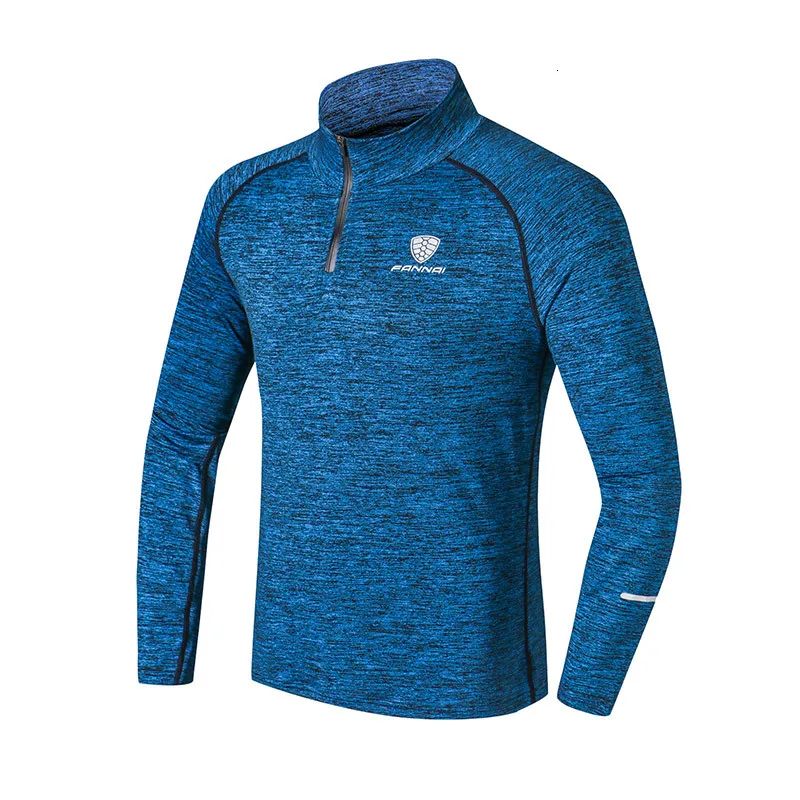 

Sport Men T-shirt with Zipper Quick Dry Long Sleeve Camisa Sportswear Men Fitness Outdoor Running Trainining Clothing Gym