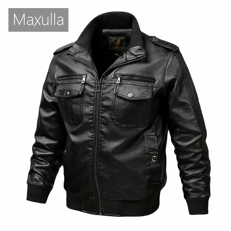 

Maxulla Autumn Men's PU Jackets Casual Outdoor Motorcycle Leather Jacket Male Slim Fit Streetwear Biker Leather Coats Clothing
