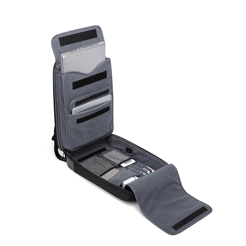 EURCOOL Business Thin Laptop Backpack Men's 15.6-Inch Office Work Men's Backpack Unisex Black Slim Backpack Super Light Backpack