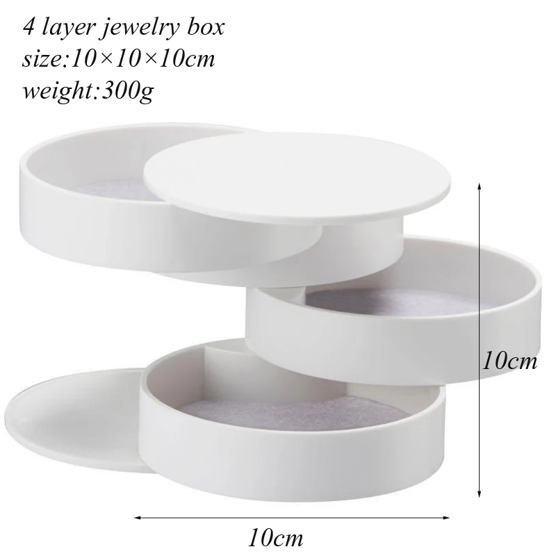 4 Colors ABS 4 Layer Jewelry Storage Box Rotatable Bedroom Cloakroom Jewelry Cosmetic Box With Lid For Women To Experience Best