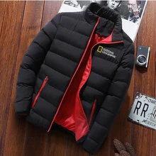 

2021 Men's New Brand National Geographic Color Winter Zip Jacket Outdoor Adventure Sports Warm Quilted Jacket Large Size