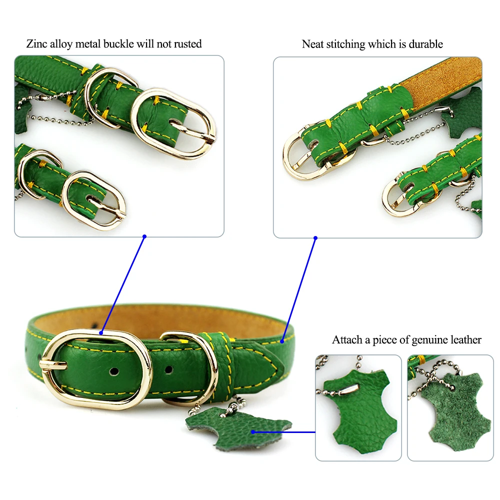 dog genuine leather collar (4)