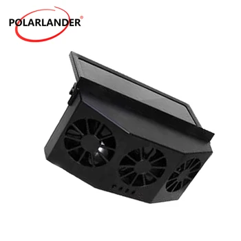 

Black Three-head Solar Car Fan Super Large Wind Cooling Radiator Ventilation Voltage 2.4V Exhaust Deodorization Rechargeable