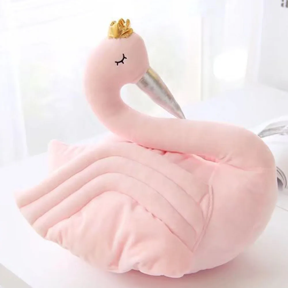 

Chair Back Cushion Blanket Soft Warm for Office Rest Relax Back Pillow Swan Shape Cushion Office Seat Christmas Gift HM0115