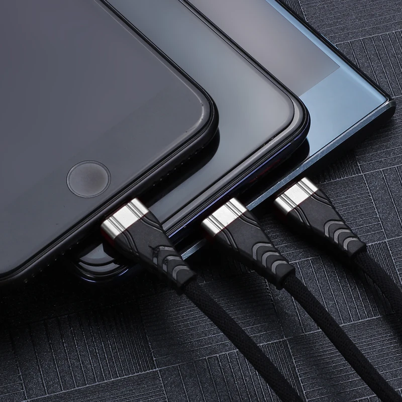 3 в 1 3 А Быстрая зарядка usb type-C кабель для samsung huawei телефонный кабель Micro USB кабель для Xiaomi для iPhone кабели для мобильных телефонов