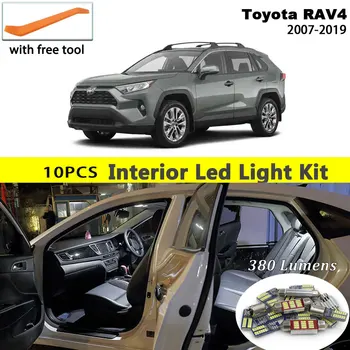 

10Pcs White Canbus led Car interior lights Package Kit for 2007 - 2016 2017 2018 2019 Toyota Rav4 led interior lights