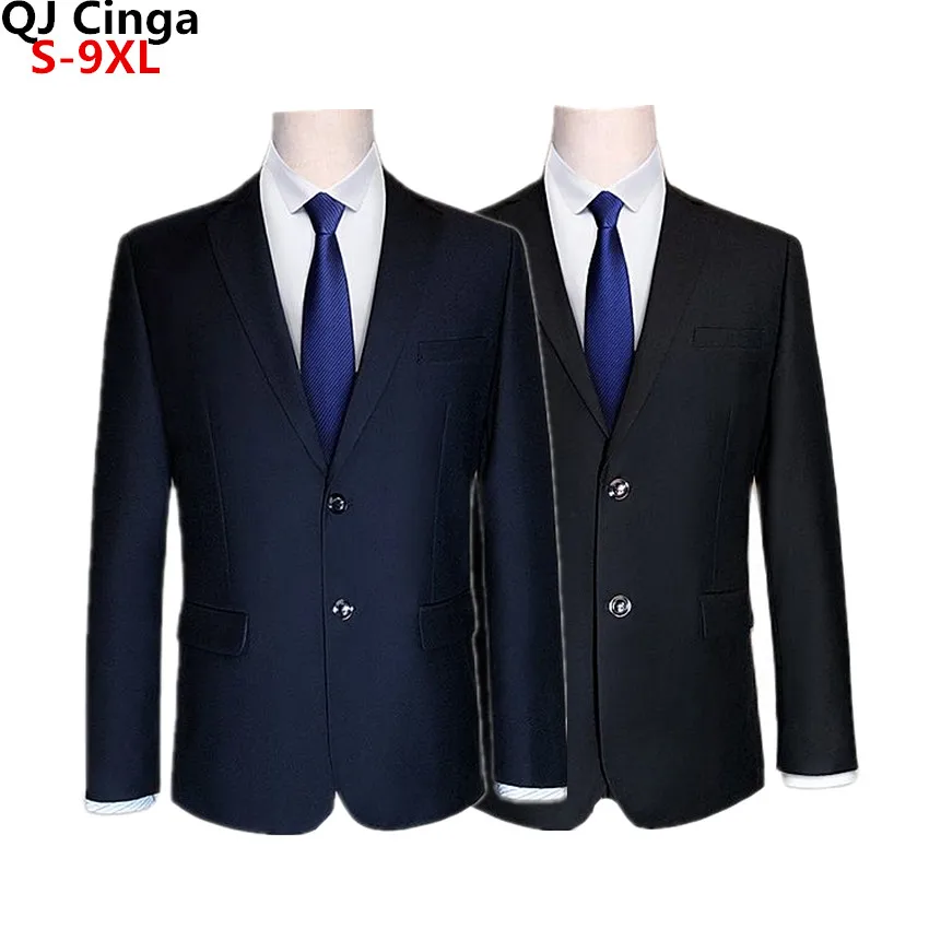 Blue Black Men Formal Suit Jacket Plus Size Tuxedo Business Wedding