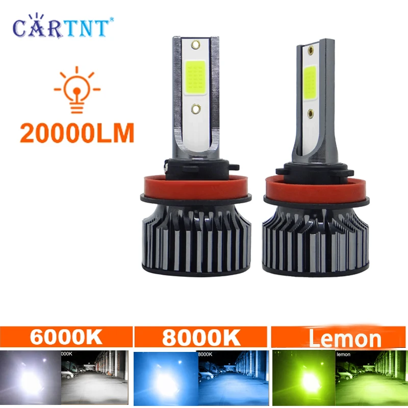 2 шт. H1 H3 H4 H7 светодиодные лампы H8 H11 HB3 9005 HB4 9006 для передних фар 150 Вт 20000LM 8000 К