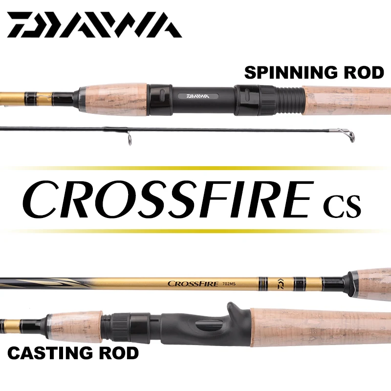 New DAIWA CROSSFIRE CS Spinning Casting Fishing Rods Carbon Body Fast Action UL L ML M