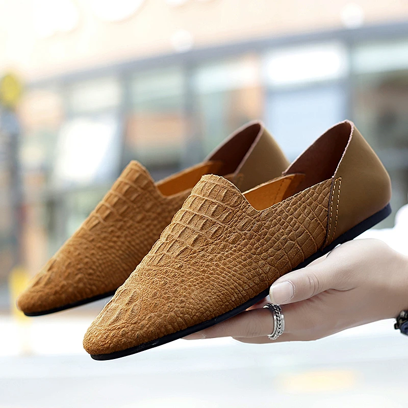 Mocasines de piel auténtica para hombre, zapatos informales de lujo a moda, ligeros, hechos a medida|Mocasines| - AliExpress