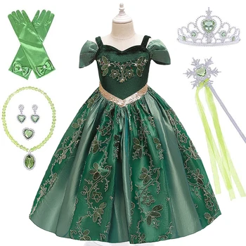 

Anna Princess Girl Dress For 3-12 Years Girls Kids Floral Gown Cosplay Costume Children Snow Queen 2 Elsa Clothing Vestidos