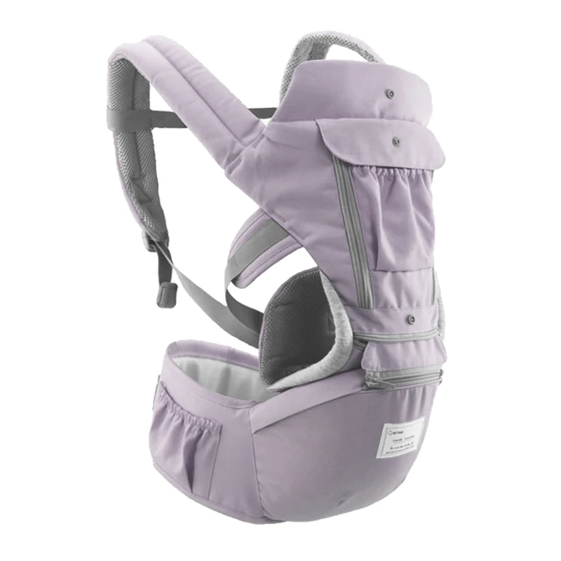 AIEBAO, эргономичная переноска для младенцев, детская переноска-кенгуру с передним бортом, переноска для путешествий для детей от 0 до 36 месяцев - Цвет: Purple
