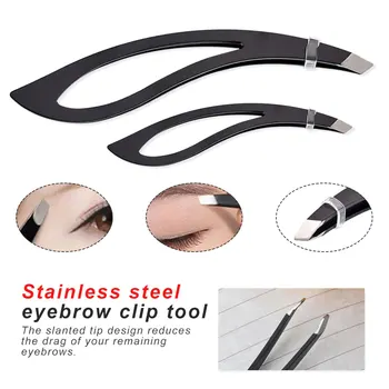 

1PC Black Color Eyebrow Tweezer Hair Beauty Slanted Puller Stainless Steel Eye Brow Clips Makeup Tool Brand New